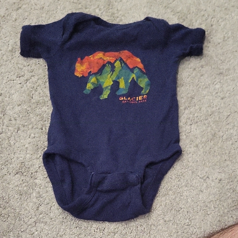 Blue Artistic Bear Bodysuit One Piece